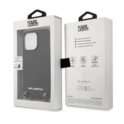 8. Karl Lagerfeld Monogram Plaque Case für iPhone 13 Pro / 13 6.1" - Schwarzx