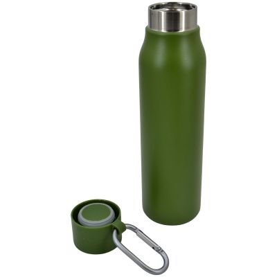 4. THERMOFLASCHE 550 ML MIT KARABINERHAKEN, GRÜN, STAMINA