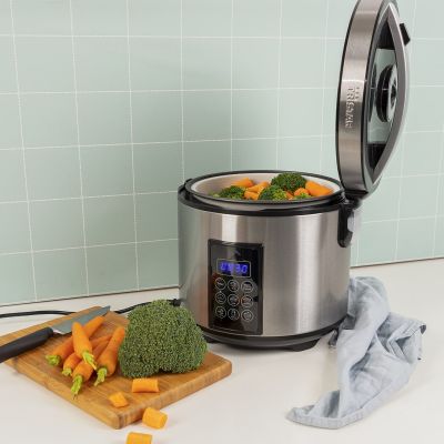 16. Tristar RK-6138 Digitaler Reiskocher und Dampfgarer, 900 W, 2,2 l, 7 Programme, Grau