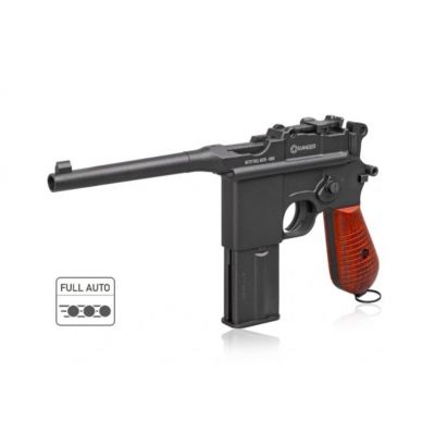 16. RANGER M712 Broomhandle FULL AUTO BLOWBACK Luftpistole, 4,5 BBs, 19 Schuss. KWC