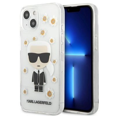 Karl Lagerfeld Flower Ikonik Karl Case für iPhone 13 mini - Transparent