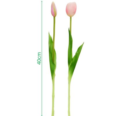 26. Strauß aus 5 hellrosa Tulpen, 39 cm, wie lebende Frühlingsdekoration