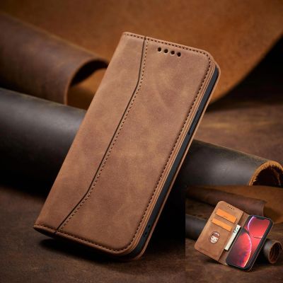 14. Magnet Fancy Case Case für iPhone 13 Pro Max Tasche Brieftasche Kartenhalter Braun
