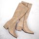 15. Damen-Wildlederstiefel mit Absatz in Beige Sergio Leone KZ212