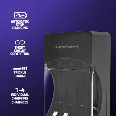 2. QOLTEC Ladegerät für Ni-MH-Akkus Typ R03/AAA und R06/AA | 300 mA
