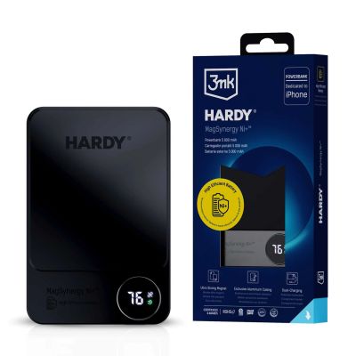 15. Powerbank 3mk HARDY MagSynergy Ni+ 5.000mAh 22,5W USB 1C1L - schwarz