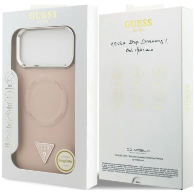 8. Guess Triangle Logo MagSafe Hülle für iPhone 18 Pro Max / 17 Pro Max – Rosa