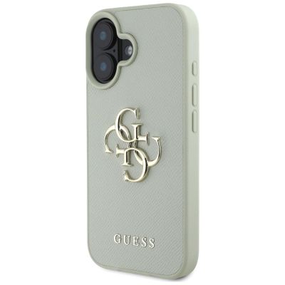 2. Guess Grained Big 4G Logo Small Classic Logo Hülle für iPhone 16 - Grün