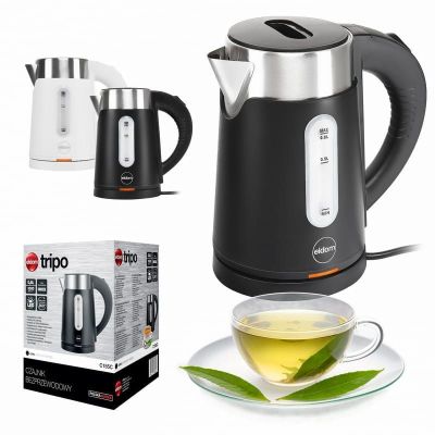 7. ELDOM Kabelloser Wasserkocher C185C TRIPO Schwarz 1000W 0,8 L, BPA-frei, isoliert