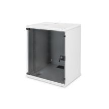 Digitus 19" 12HE Wand-Netzwerkschrank, 540 x 400 mm, Glastür, grau, ungeteilt, unmontiert, 60 kg