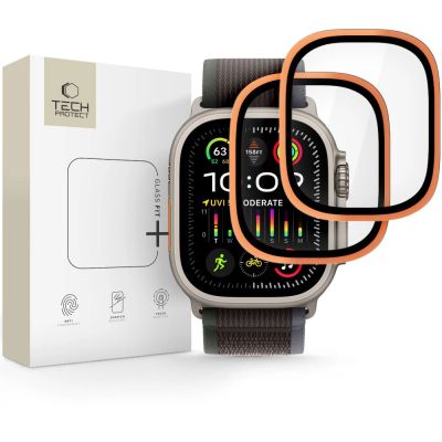 Tech-Protect 2er-Pack Schutzglas für Apple Watch Ultra 49 mm – Orange