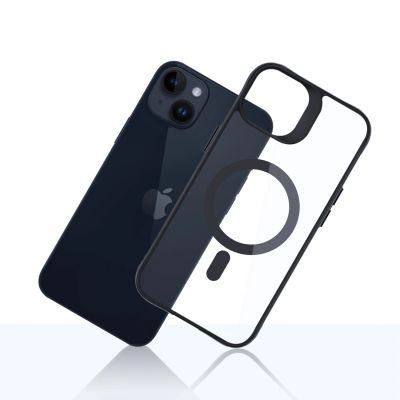 14. 3mk Satin Armor MagCase Hülle mit MagSafe für iPhone 14 Plus – transparent mit schwarzem Rahmen