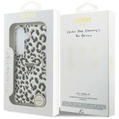8. Guess IML Leopard Print Triangle MagSafe Hülle für Samsung Galaxy S26 - Schwarz