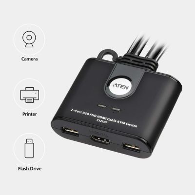 2. ATEN CS22HF KVM-Switch Schwarz