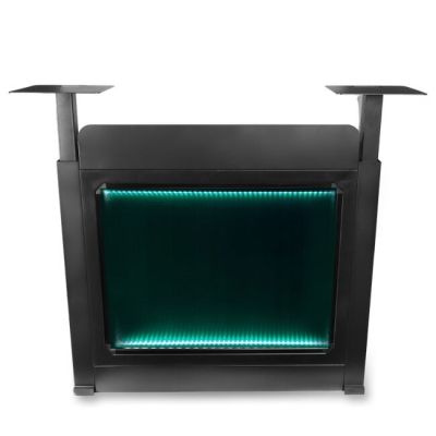 DJ BOOTH BK – DJ-Pulttisch, RGB-LED-beleuchtete Tafel, Fernbedienung, Stifte, Abdeckung