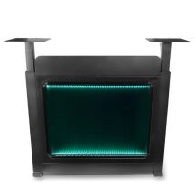 DJ BOOTH BK – DJ-Pulttisch, RGB-LED-beleuchtete Tafel, Fernbedienung, Stifte, Abdeckung