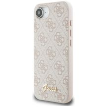 Guess 4G Script Logo MagSafe iPhone 16e Hülle - Rosa