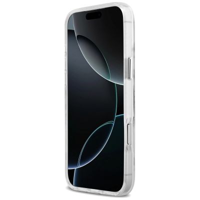 5. Guess Metal Outline MagSafe Hülle für iPhone 17 Pro Max - Silber
