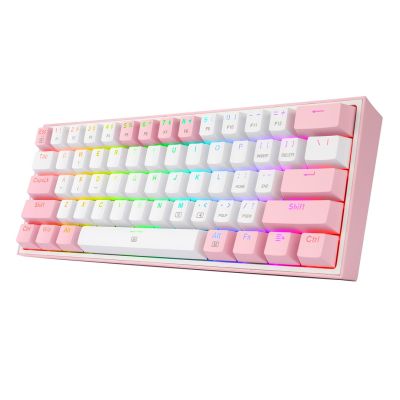4. REDRAGON K617-RGB Fizz RGB Weiß/Pink USB-Tastatur Pink, Weiß