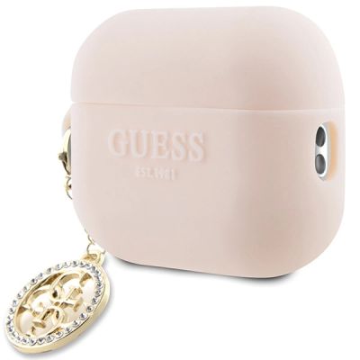 3. Guess GUAP23DSLGHDP AirPods Pro 2 Hülle rosa/rosa 3D Gummi 4G Diamant Charm