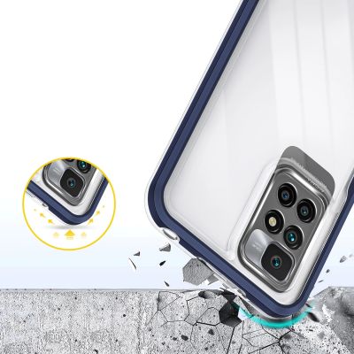 6. Klare 3in1 Hülle für Xiaomi Redmi 10 Frame Gel Cover Blau