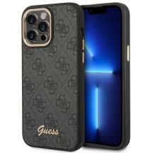 Guess 4G Vintage Gold Logo Hülle für iPhone 14 Pro - Schwarz