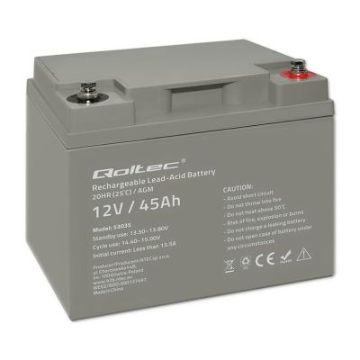 Qoltec AGM-Batterie | 12 V | 45 Ah | max. 540 A
