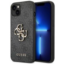 Guess 4G Big Metal Logo iPhone 14 Hülle - Grau