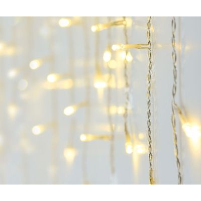 3. Weihnachtsbaumbeleuchtung, Außenbeleuchtung, 180 LEDs, Zeitschaltuhr, warmweißes, transparentes Kabel