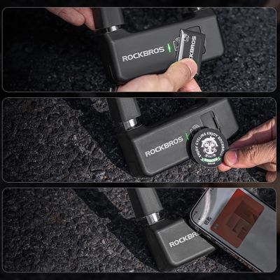 12. Rockbros RBNS1 SMART Fahrradschloss mit NFC-Lesegerät – Schwarz