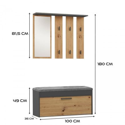 5. PARMA ANTHRAZIT/ARTISAN KLEIDERSCHRANK