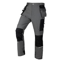 Mix&Match Arbeitshose, 4-Wege-Stretch, mit Holstern, Cordura, grau und schwarz, Größe L