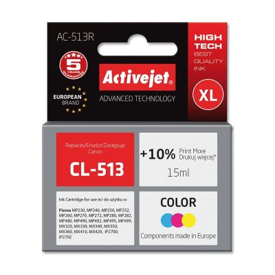 Activejet AC-513R Tinte (Ersatz für Canon CL-513; Premium; 15 ml; Farbe)