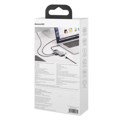 6. HUB Baseus Metal Gleam 6in1 USB-C - USB-C PD 100W 1x HDMI 4K 30Hz 3x USB-A 3.2 1x RJ45 - grau