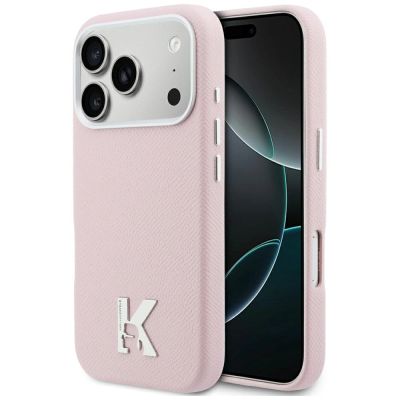 Karl Lagerfeld MagSafe Hülle mit Karl-Kopf-Logo für iPhone 17 Pro – Pink