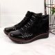 21. Damen-Lederboots mit Warmfutter und Print, schwarz, Filippo