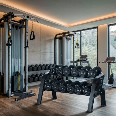 2. STR48 Doppelreihiger Hantelständer für 6 Paar, kommerziell, HMS