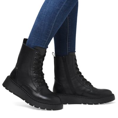 9. Gefütterte Damen-Lederstiefeletten Rieker schwarz 70401-00