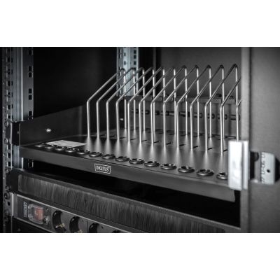 3. 19" 4,5U 340mm Auszugsfach für Tablets, Laptops, Smartphones, RAL 9005