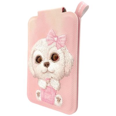 4. Nimmy New Big-Eye Cute Pets 2.0 Hunde-Magnetgeldbörse mit Handyhalterung – Rosa