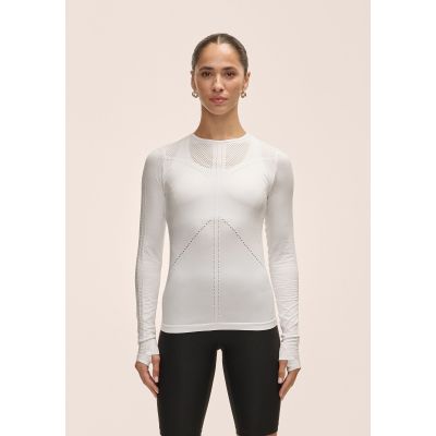 Casall Maze Langarm-T-Shirt für Damen, Weiß
