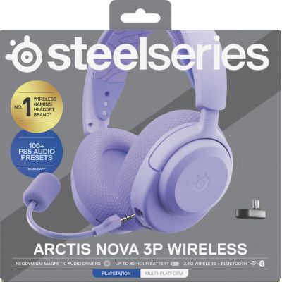 14. Steelseries Arctis Nova 3P Wireless-Kopfhörer für Playstation, Levander