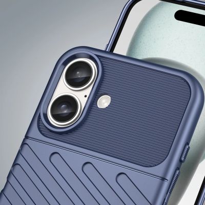 6. Thunder Case Silikonhülle für iPhone 16 – blau