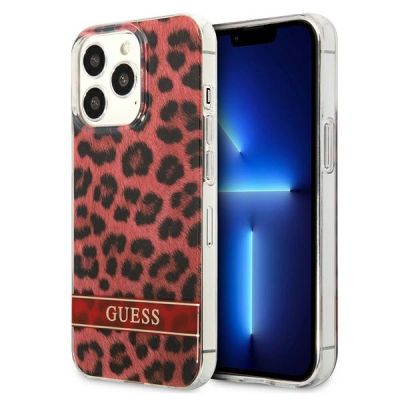 Guess GUHCP13LHSLEOR iPhone 13 Pro / 13 6.1" rot/roter Hardcase Leopard