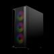 3. GEMBIRD FORNAX 4000 MIDI-TOWER-CASE (2x USB 3.0, 1x USB 2.0, HD-Audio, Seitenwand aus Glas, ARGB-Hintergrundbeleuchtung) SCHWARZ