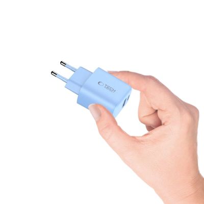 5. Tech-Protect NCA20 PD 20W QC3.0 USB-A / USB-C Wandladegerät - Blau