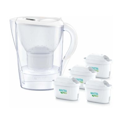 2. Brita Marella Filterkanne + 4 Maxtra Pro PP Filterkartuschen (2,4 l; weiß)