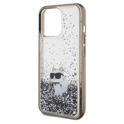 6. Karl Lagerfeld Liquid Glitter Choupette Hülle für iPhone 13 Pro Max – transparent