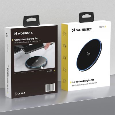 6. Wozinsky WLI-01Y 15W Qi Induktives Ladegerät mit USB-C Kabel - Schwarz