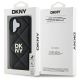 8. DKNY – Gesteppte iPhone 16-Hülle mit Stapellogo – Schwarz